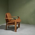 Gastone Rinaldi, Swivel Desk Chair in Cognac Coloured Upholstery, for RIMA, Italy, 1950's