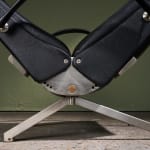 Oversized Lounge Chairs in Chromed Steel, Reupholstered in Black Corduroy Fabric, Italy, 1970s