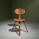 Gastone Rinaldi, Swivel Desk Chair in Cognac Coloured Upholstery, for RIMA, Italy, 1950's