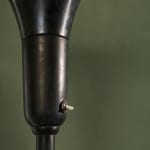 Sculptural Totem Table Lamp in Dark Textured Glass and Lacquered Wood, 1970's