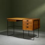 Circular Art Deco Serving Trolley in Walnut, Europe, 1930s