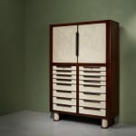 Circular Art Deco Serving Trolley in Walnut, Europe, 1930s