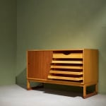 A.B. Svenska Möbelfabrikerna Bodafors, Cabinet with Decorative Carvings in Stained Birch , 1920/30s