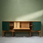 Circular Art Deco Serving Trolley in Walnut, Europe, 1930s