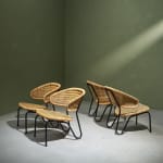 Square Coffee Table in Walnut with Staggered Legs, Italy, 1960s