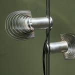 Sculptural Totem Table Lamp in Dark Textured Glass and Lacquered Wood, 1970's