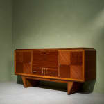 Circular Art Deco Serving Trolley in Walnut, Europe, 1930s
