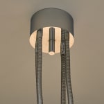 Sculptural Totem Table Lamp in Dark Textured Glass and Lacquered Wood, 1970's