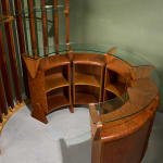 Circular Art Deco Serving Trolley in Walnut, Europe, 1930s