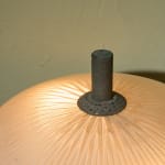Rationalist Table Lamp in Green Lacquered Metal and Brass with Adjustable Shade, Italy, 1950's