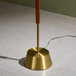 Sculptural Totem Table Lamp in Dark Textured Glass and Lacquered Wood, 1970's