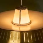 Sculptural Totem Table Lamp in Dark Textured Glass and Lacquered Wood, 1970's