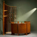 Circular Art Deco Serving Trolley in Walnut, Europe, 1930s