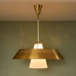 Sculptural Totem Table Lamp in Dark Textured Glass and Lacquered Wood, 1970's