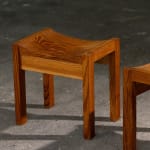 Square Coffee Table in Walnut with Staggered Legs, Italy, 1960s