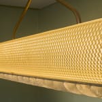 Sculptural Totem Table Lamp in Dark Textured Glass and Lacquered Wood, 1970's