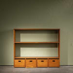 Square Coffee Table in Walnut with Staggered Legs, Italy, 1960s