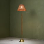 Sculptural Totem Table Lamp in Dark Textured Glass and Lacquered Wood, 1970's