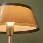 Sculptural Totem Table Lamp in Dark Textured Glass and Lacquered Wood, 1970's