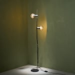 Sculptural Totem Table Lamp in Dark Textured Glass and Lacquered Wood, 1970's