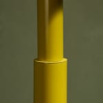 Sculptural Totem Table Lamp in Dark Textured Glass and Lacquered Wood, 1970's