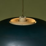 Sculptural Totem Table Lamp in Dark Textured Glass and Lacquered Wood, 1970's