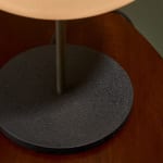 Sculptural Totem Table Lamp in Dark Textured Glass and Lacquered Wood, 1970's