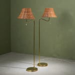 Sculptural Totem Table Lamp in Dark Textured Glass and Lacquered Wood, 1970's