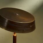 Sculptural Totem Table Lamp in Dark Textured Glass and Lacquered Wood, 1970's