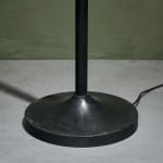 Sculptural Totem Table Lamp in Dark Textured Glass and Lacquered Wood, 1970's