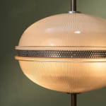 Sculptural Totem Table Lamp in Dark Textured Glass and Lacquered Wood, 1970's