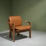 Gastone Rinaldi, Swivel Desk Chair in Cognac Coloured Upholstery, for RIMA, Italy, 1950's
