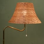 Sculptural Totem Table Lamp in Dark Textured Glass and Lacquered Wood, 1970's