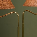 Sculptural Totem Table Lamp in Dark Textured Glass and Lacquered Wood, 1970's