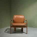 Gastone Rinaldi, Swivel Desk Chair in Cognac Coloured Upholstery, for RIMA, Italy, 1950's