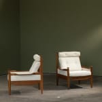 Oversized Lounge Chairs in Chromed Steel, Reupholstered in Black Corduroy Fabric, Italy, 1970s