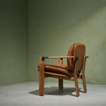 Gastone Rinaldi, Swivel Desk Chair in Cognac Coloured Upholstery, for RIMA, Italy, 1950's
