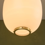 Sculptural Totem Table Lamp in Dark Textured Glass and Lacquered Wood, 1970's