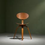 Gastone Rinaldi, Swivel Desk Chair in Cognac Coloured Upholstery, for RIMA, Italy, 1950's
