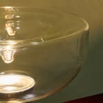 Sculptural Totem Table Lamp in Dark Textured Glass and Lacquered Wood, 1970's