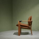 Gastone Rinaldi, Swivel Desk Chair in Cognac Coloured Upholstery, for RIMA, Italy, 1950's