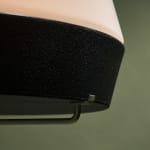 Sculptural Totem Table Lamp in Dark Textured Glass and Lacquered Wood, 1970's