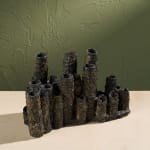 Eunsol Kim, 'Window' Series, Set of Three Glazed Ceramic Sculptures in Black and Blue, The Netherlands, 2025