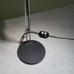 Sculptural Totem Table Lamp in Dark Textured Glass and Lacquered Wood, 1970's