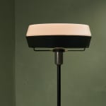 Sculptural Totem Table Lamp in Dark Textured Glass and Lacquered Wood, 1970's