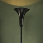 Sculptural Totem Table Lamp in Dark Textured Glass and Lacquered Wood, 1970's