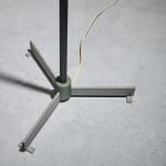 Sculptural Totem Table Lamp in Dark Textured Glass and Lacquered Wood, 1970's