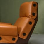 Gastone Rinaldi, Swivel Desk Chair in Cognac Coloured Upholstery, for RIMA, Italy, 1950's