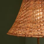Sculptural Totem Table Lamp in Dark Textured Glass and Lacquered Wood, 1970's