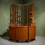 Circular Art Deco Serving Trolley in Walnut, Europe, 1930s